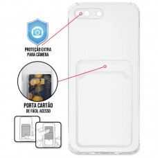 Capa para iPhone 7 e 8 Plus - Silicone TPU Premium Case Card Transparente